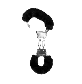 Furry Metal Hand Cuffs - Black - Manette - Sexy Shop Ingrosso