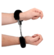 Furry Metal Hand Cuffs - Black